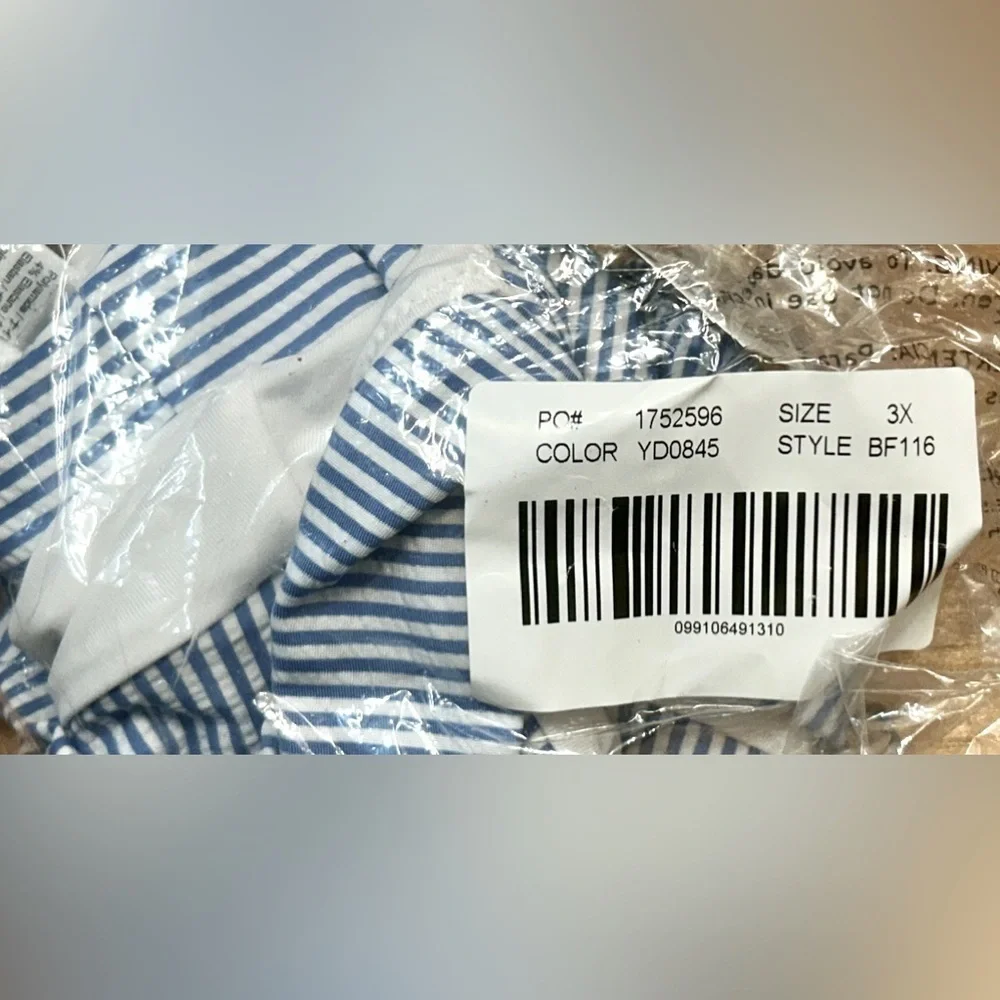 NWT J. Crew Hipster Bikini Bottom in Seersucker, Low-Rise, Moderate Coverage, 3X